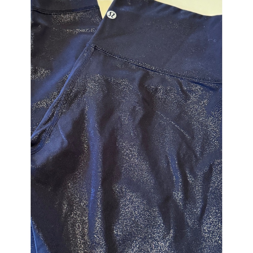Lululemon Wunder Under High-Rise Tights Sparkle Black Luxtreme Leggings Size 8